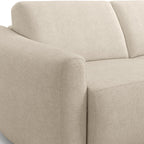 Suzie - Canapé Droit Convertible 3 Places en Tissu Chenille - Ouverture Express - Beige
