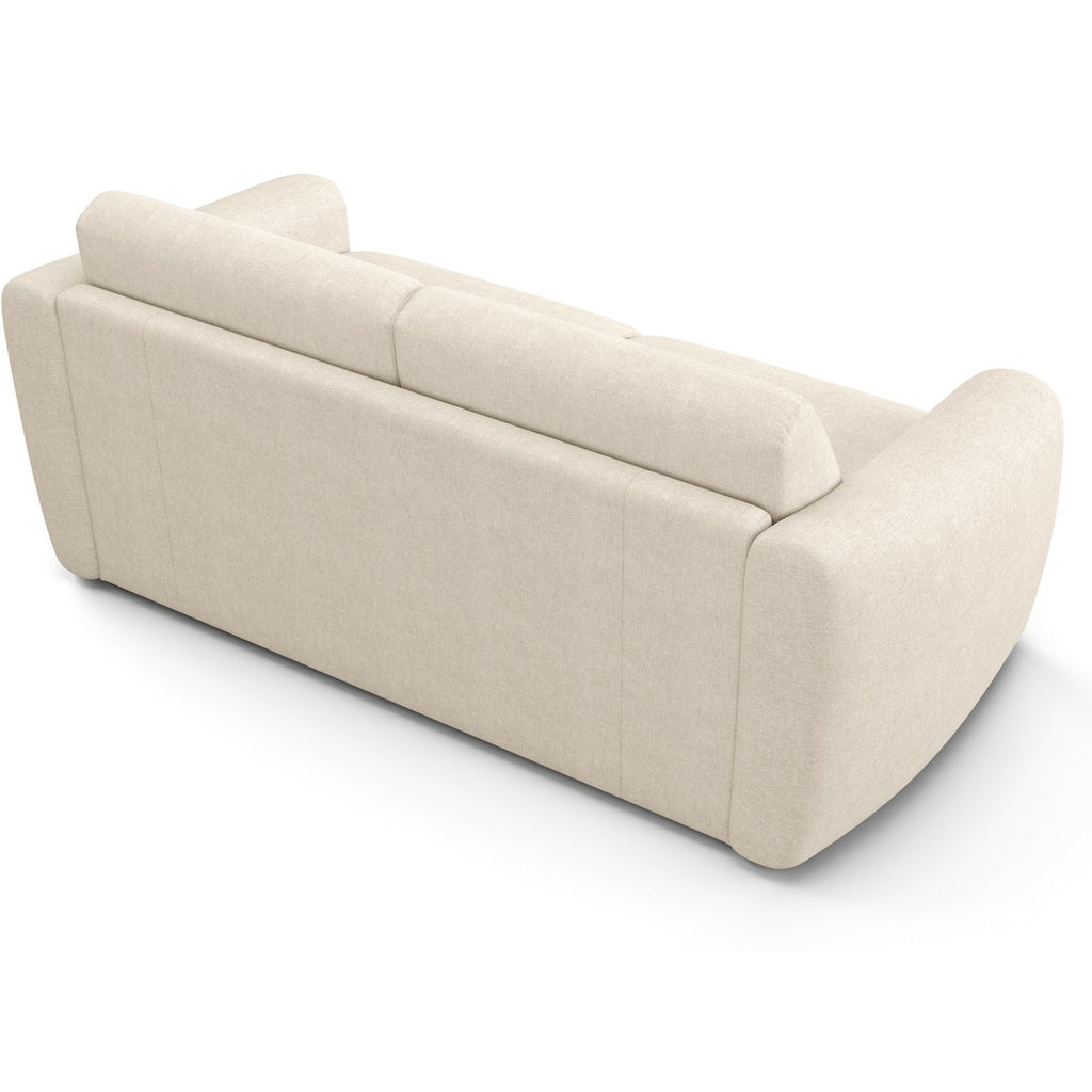 Suzie - Canapé Droit Convertible 3 Places en Tissu Chenille - Ouverture Express - Beige