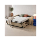 Suzie - Canapé Droit Convertible 3 Places en Tissu Chenille - Ouverture Express - Taupe