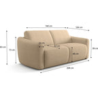 Suzie - Canapé Droit Convertible 3 Places en Tissu Chenille - Ouverture Express - Taupe