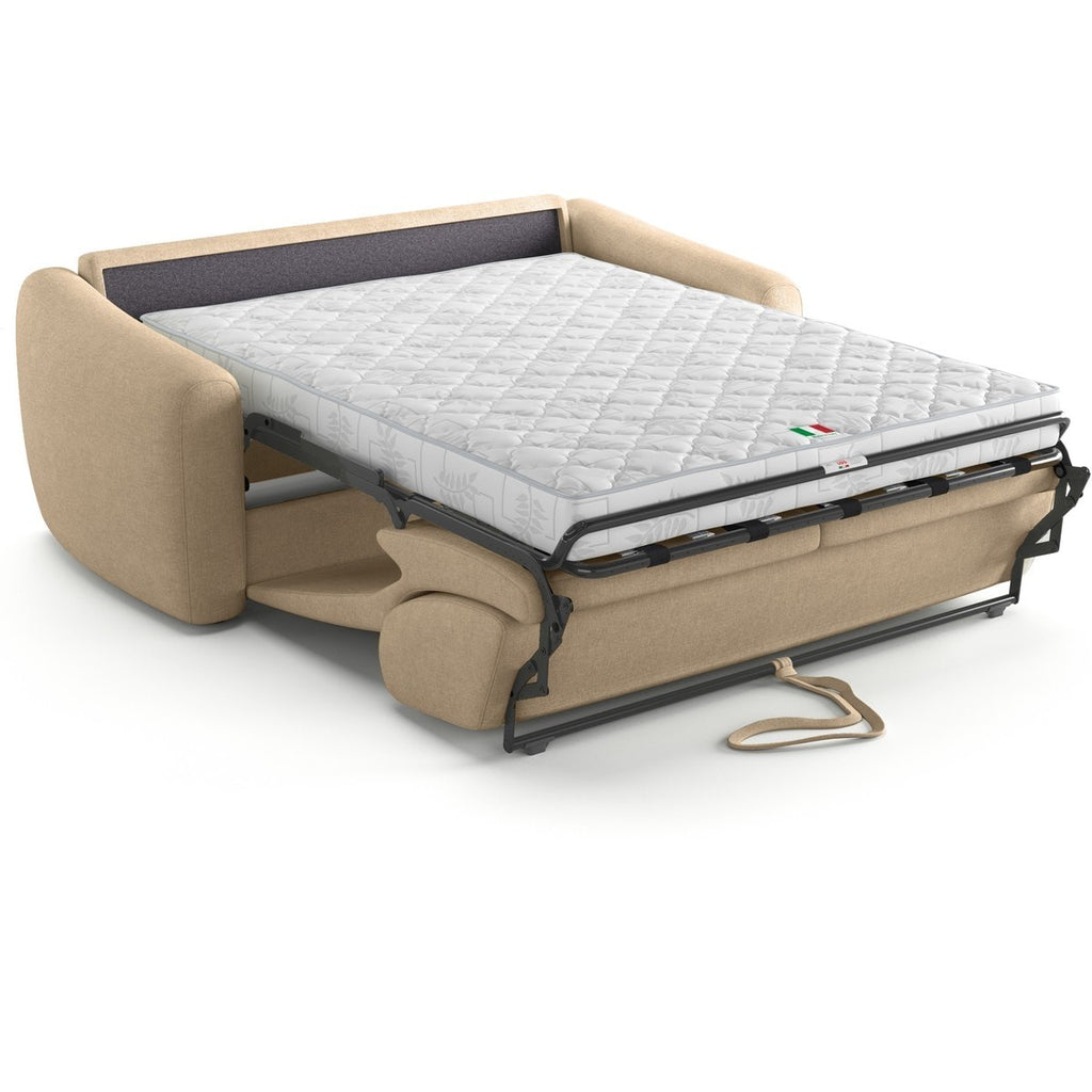 Suzie - Canapé Droit Convertible 3 Places en Tissu Chenille - Ouverture Express - Taupe