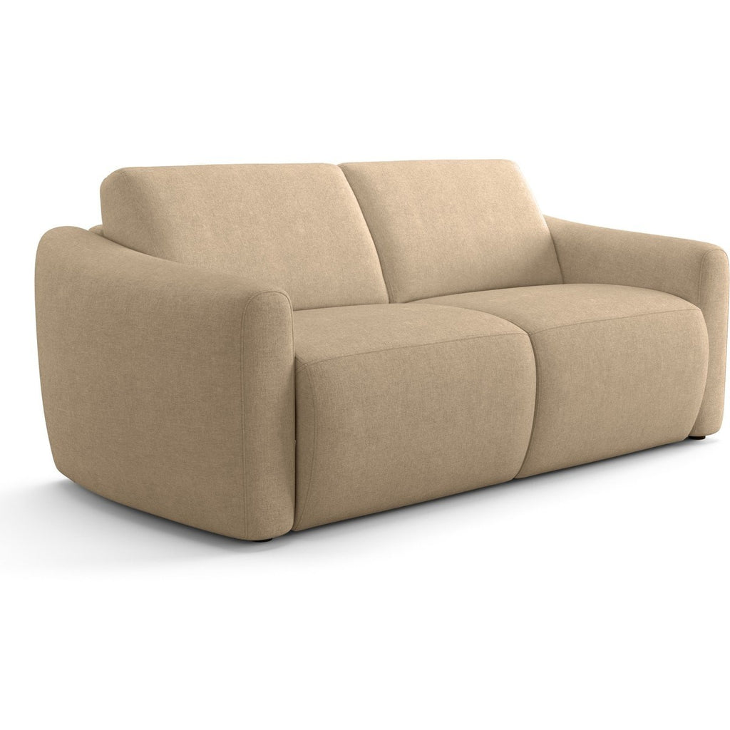 Suzie - Canapé Droit Convertible 3 Places en Tissu Chenille - Ouverture Express - Taupe