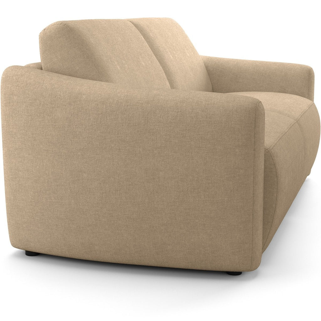 Suzie - Canapé Droit Convertible 3 Places en Tissu Chenille - Ouverture Express - Taupe
