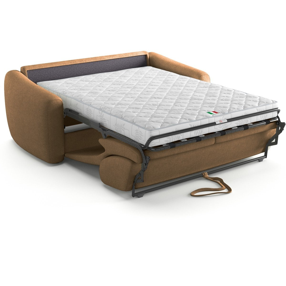 Suzie - Sofa Prosta Rozkładana - Tkanina Szenilowa - Mokka