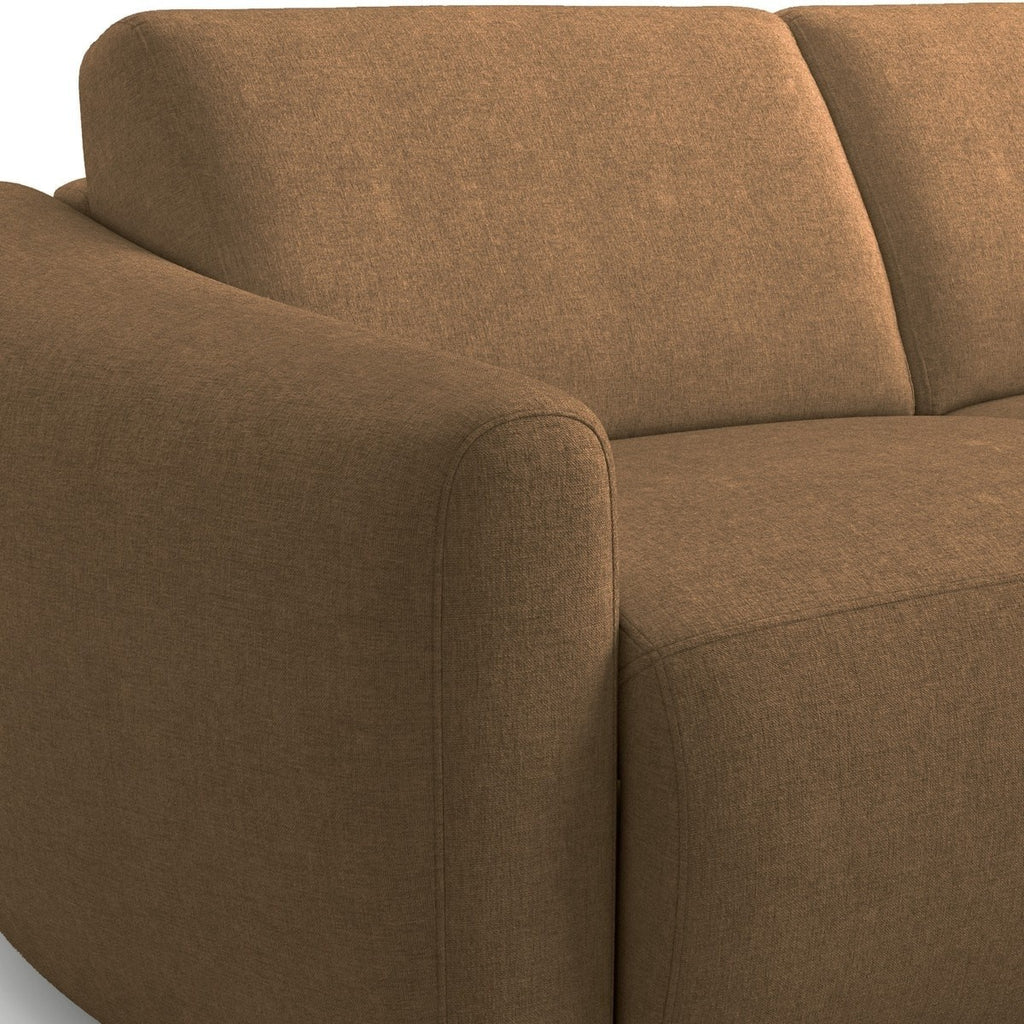 Suzie - Sofa Prosta Rozkładana - Tkanina Szenilowa - Mokka