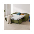 Suzie - Canapé Droit Convertible 3 Places en Tissu Chenille - Ouverture Express - Vert Olive