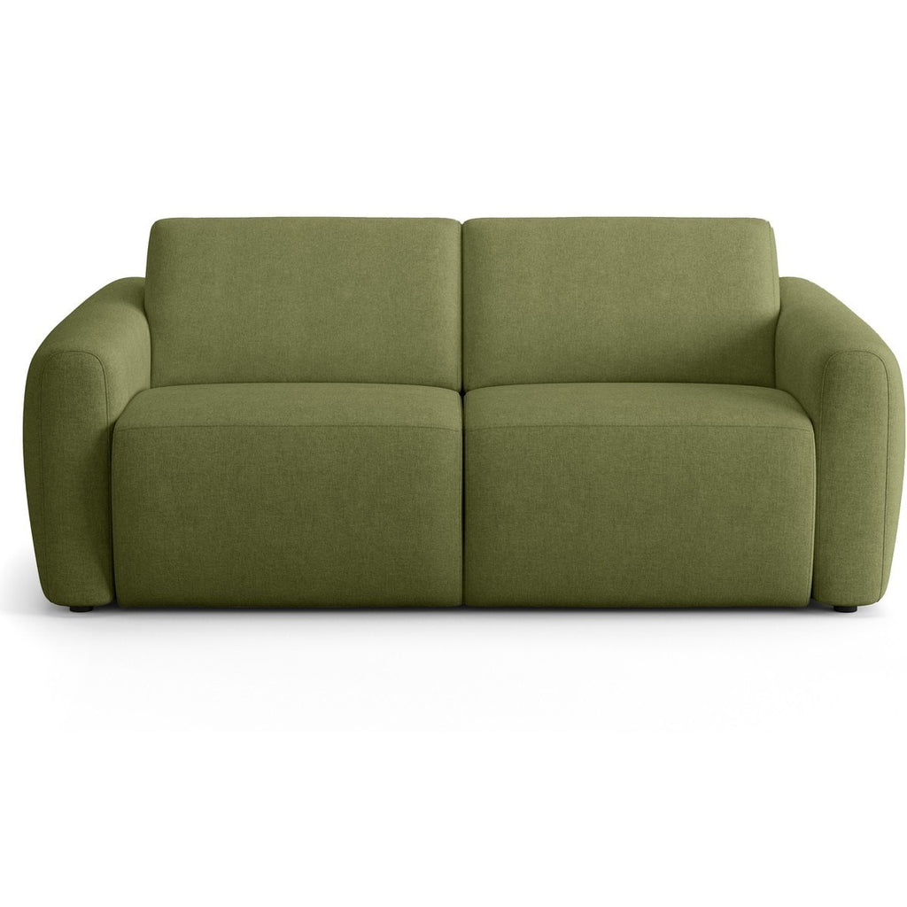 Suzie - Canapé Droit Convertible 3 Places en Tissu Chenille - Ouverture Express - Vert Olive