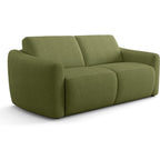 Suzie - Canapé Droit Convertible 3 Places en Tissu Chenille - Ouverture Express - Vert Olive