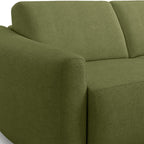 Suzie - Canapé Droit Convertible 3 Places en Tissu Chenille - Ouverture Express - Vert Olive
