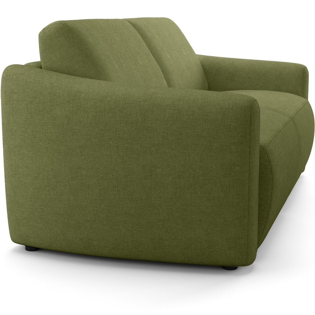 Suzie - Canapé Droit Convertible 3 Places en Tissu Chenille - Ouverture Express - Vert Olive