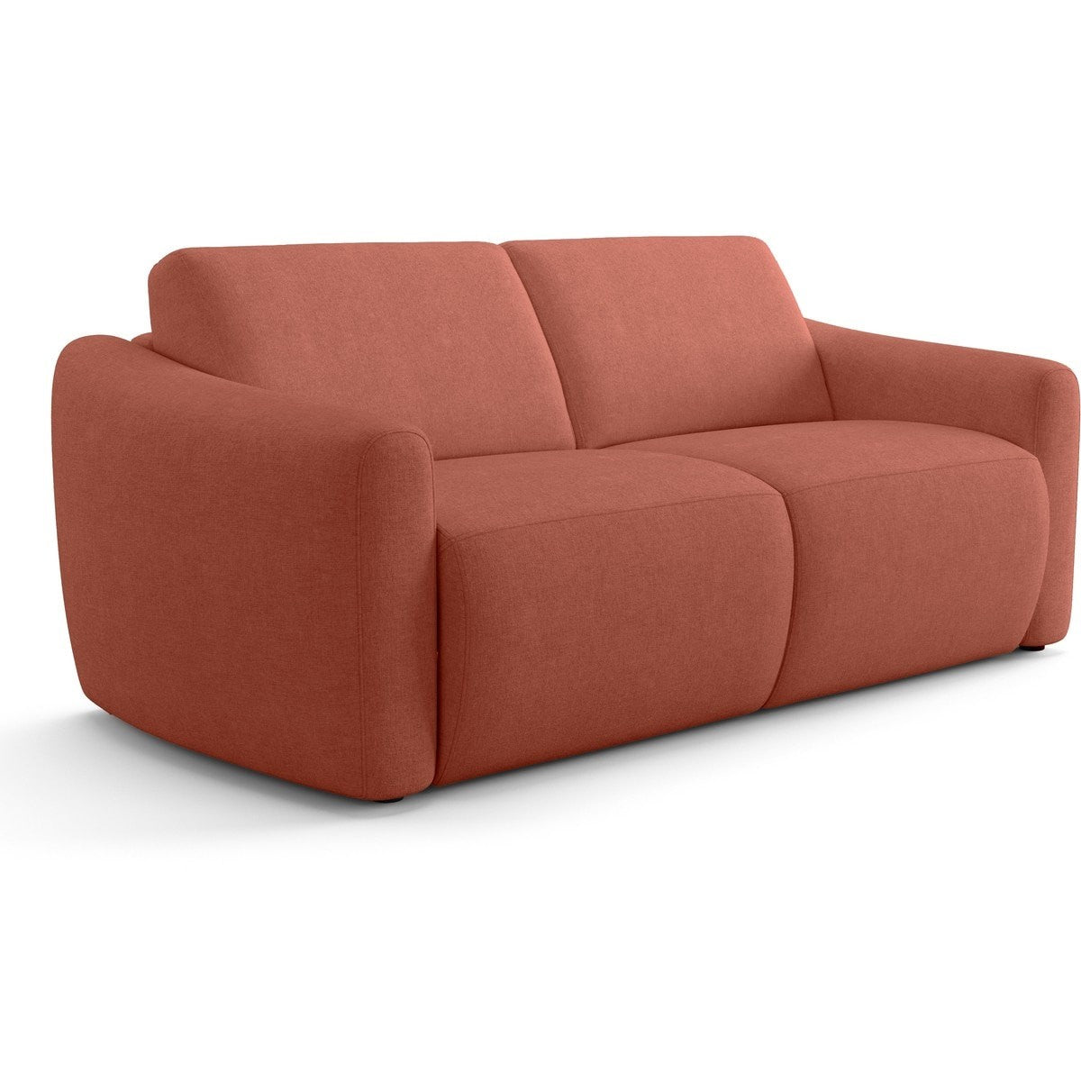 Suzie - Canapé Droit Convertible 3 Places en Tissu Chenille - Ouverture Express - Terracotta