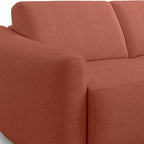 Suzie - Canapé Droit Convertible 3 Places en Tissu Chenille - Ouverture Express - Terracotta