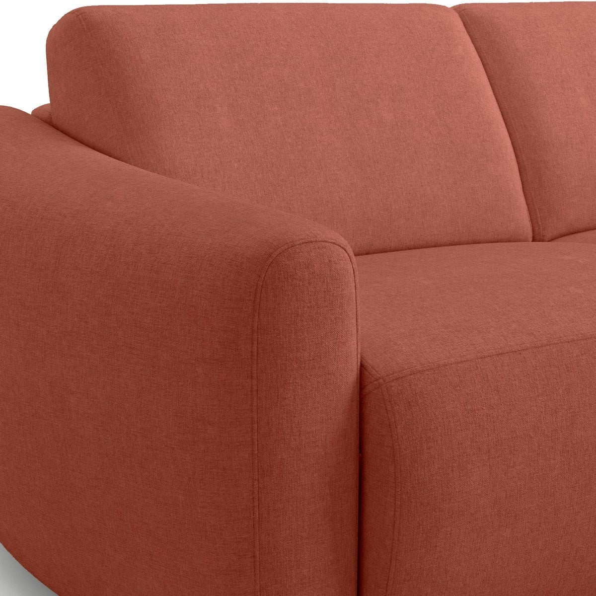Suzie - Canapé Droit Convertible 3 Places en Tissu Chenille - Ouverture Express - Terracotta
