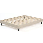 Axel - Sommier Déco à Lattes en Tissu - Beige