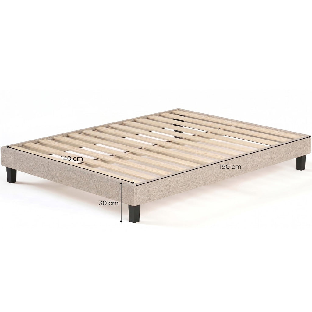 Axel - Sommier Déco à Lattes en Tissu - Beige