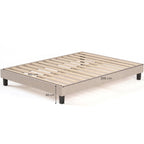 Axel - Sommier Déco à Lattes en Tissu - Beige