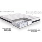 Hygiospring - Matelas Ressorts Ensachés 160x200 - Mousse HR - Blanc