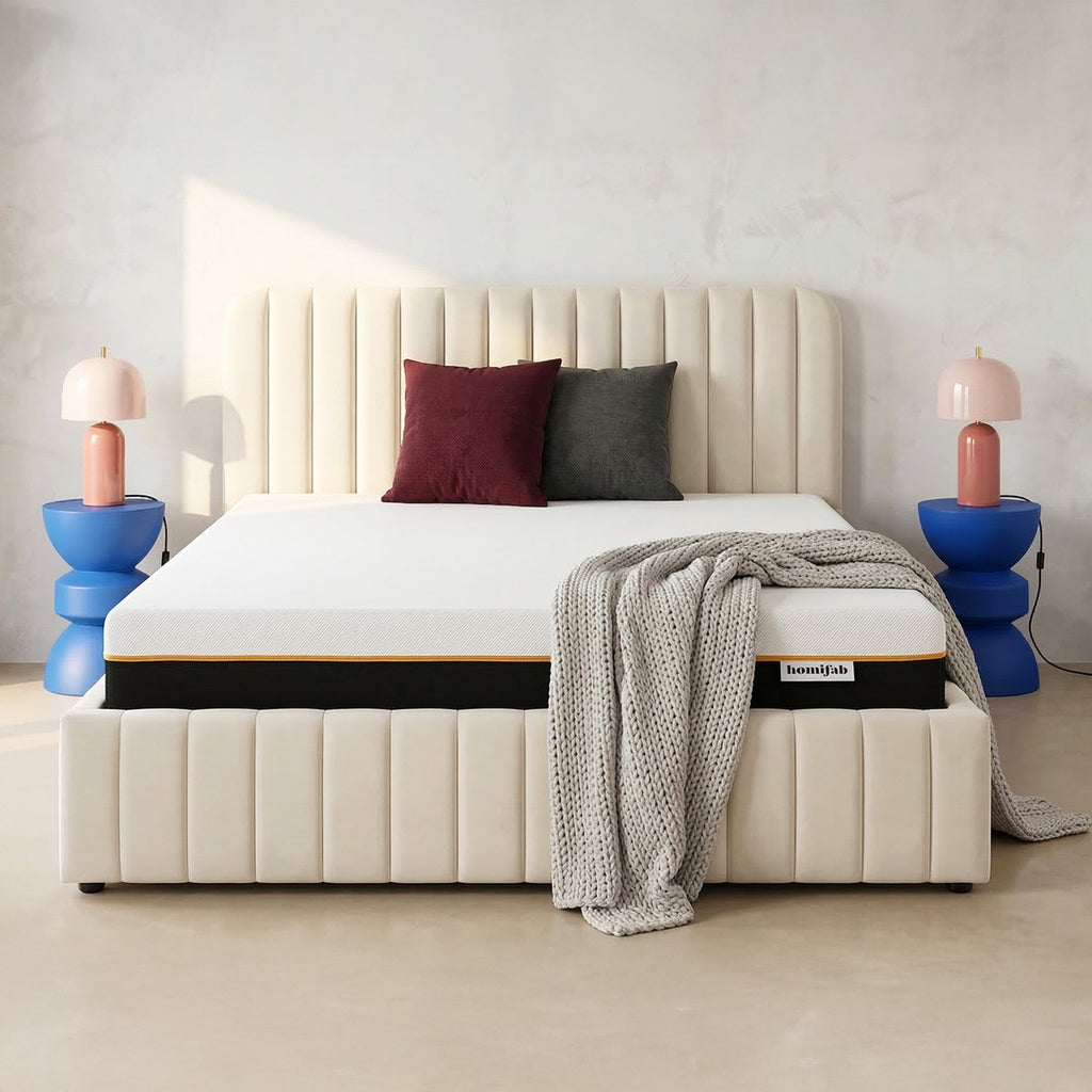 Dual Confort - Matelas Mousse Gel à Mémoire de Forme, Double Confort - 22 cm - Blanc