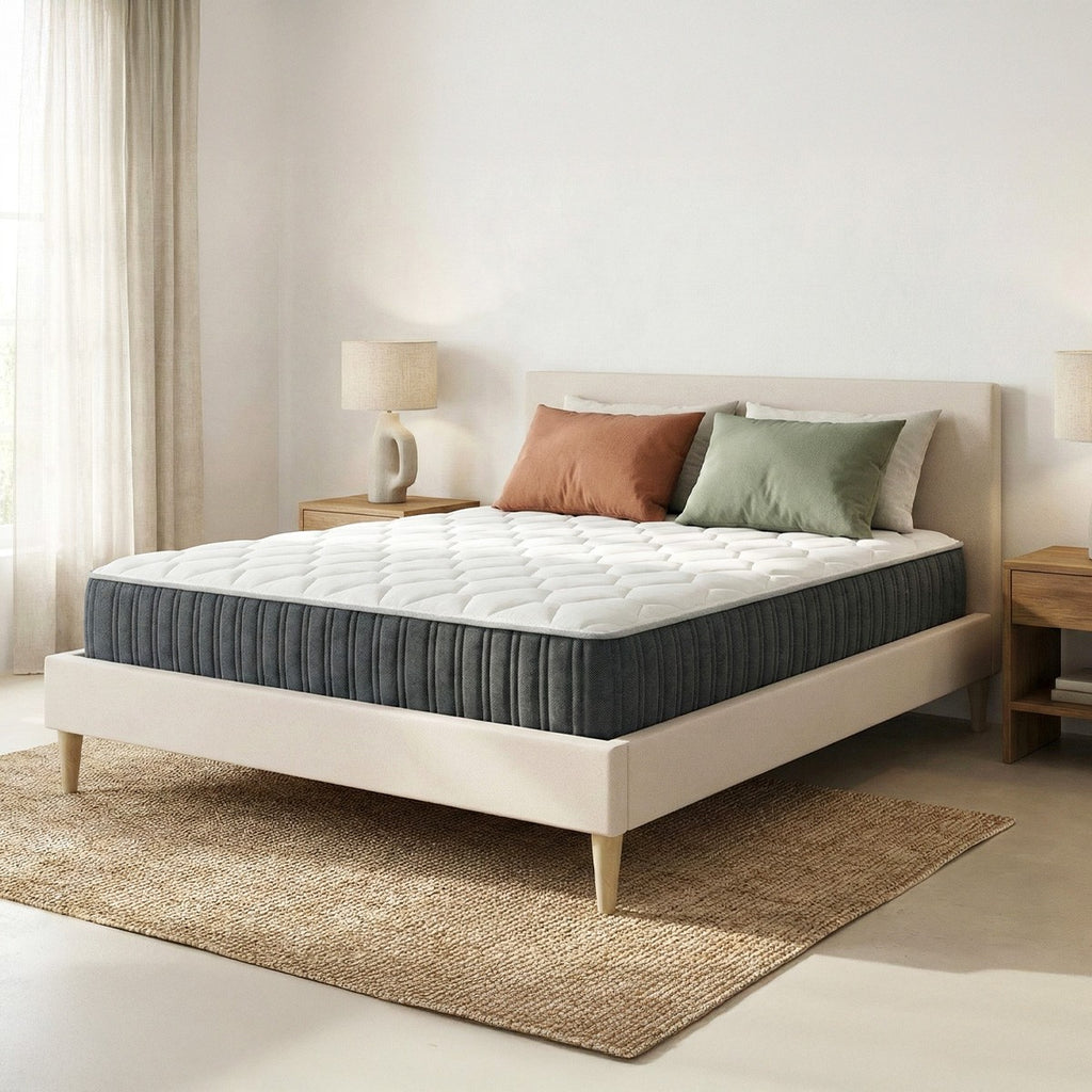Memo Prestige - Matelas Mémoire de Forme Hbedding - Mousse Ergonomique, Mousse HR 35kg et Mousse à Effet Mémoire de Forme - Blanc