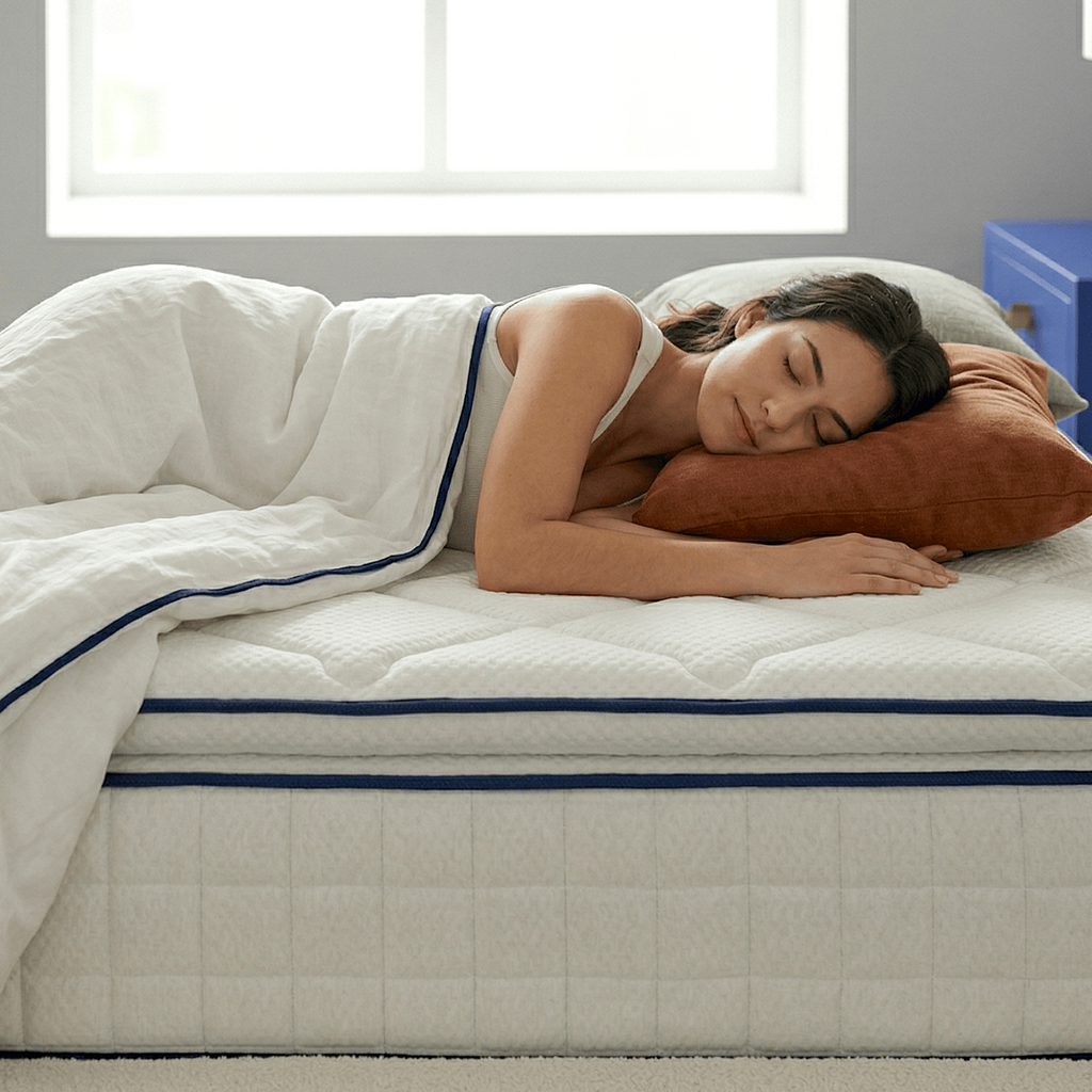 Confort Palace - Matelas à Ressorts Ensachés 90x190 cm avec Surmatelas Intégré - Blanc