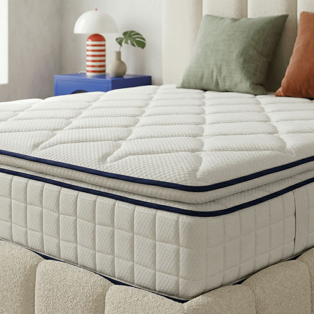 Confort Palace - Matelas à Ressorts Ensachés 90x190 cm avec Surmatelas Intégré - Blanc