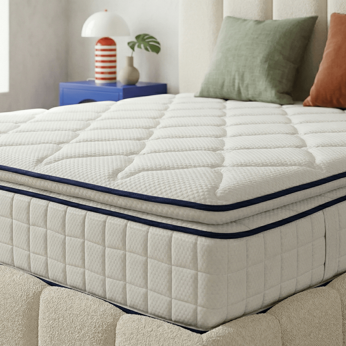 Confort Palace - Matelas à Ressorts Ensachés avec Surmatelas Intégré - Blanc