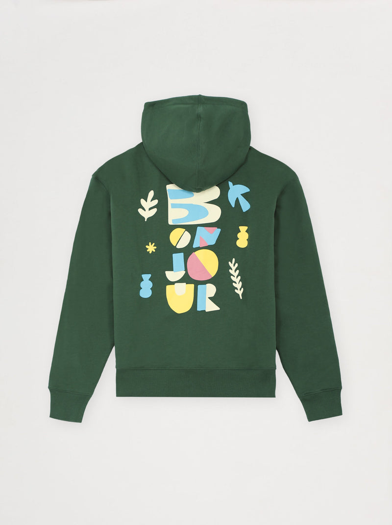 Sweat Capuche Unisexe Bonjour