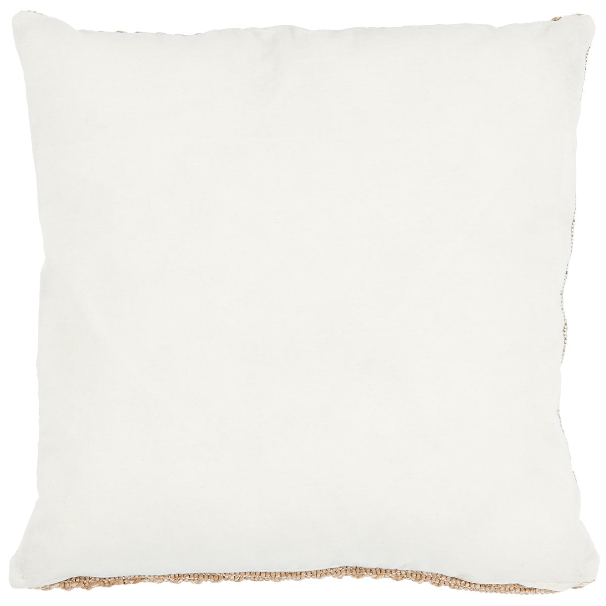 Black round patterned cushion cover with natural jute effect Nazar rugs