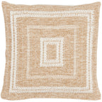 White rectangle cushion cover with natural jute effect Nazar rugs