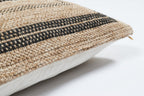 Black rectangle cushion cover with natural jute effect Nazar rugs