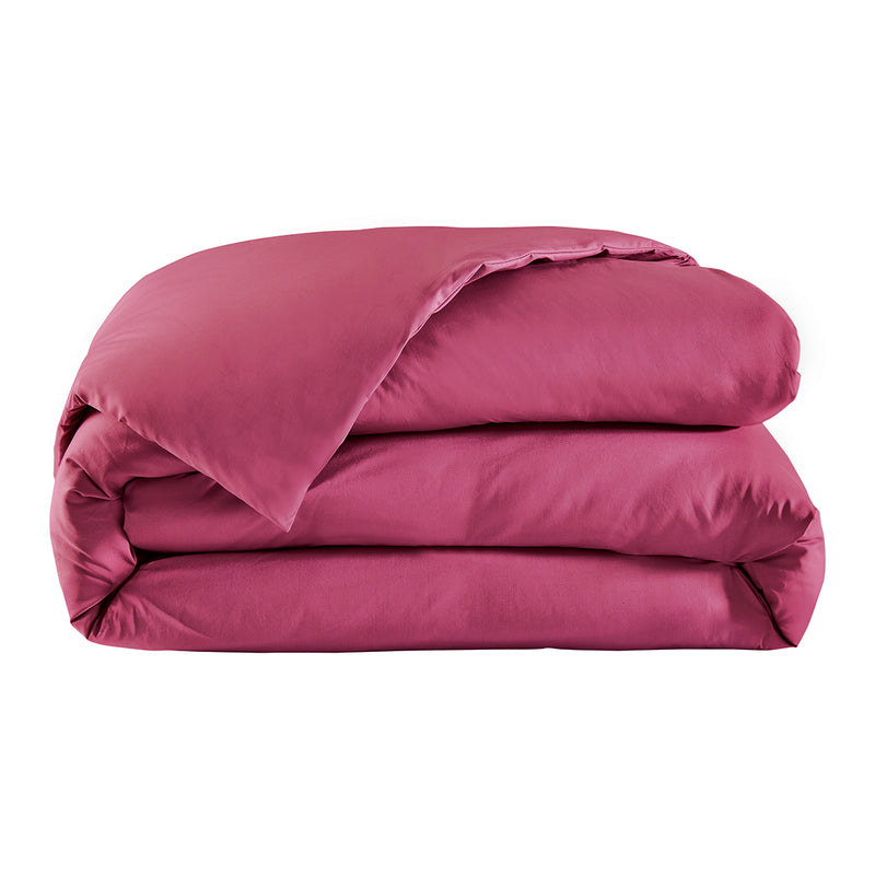 Housse De Couette - Percale Unie - Amarante