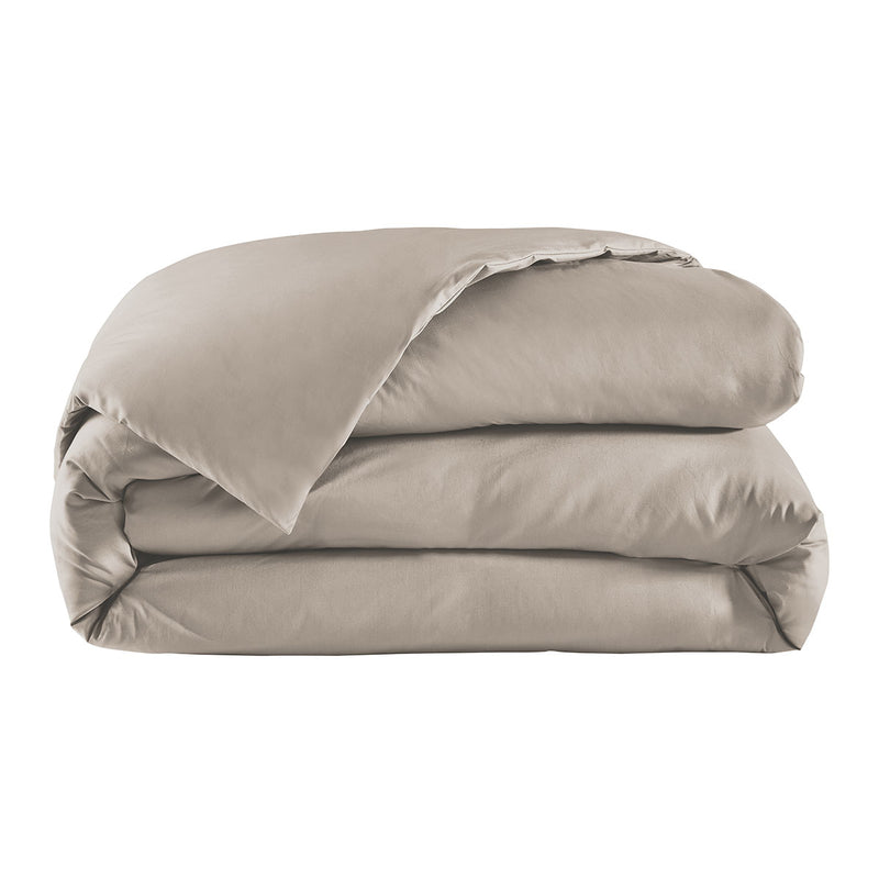 Housse De Couette - Percale Unie - Gris Taupe