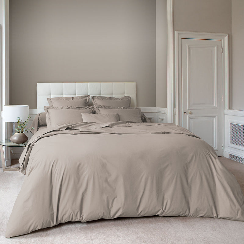 Housse De Couette - Percale Unie - Gris Taupe