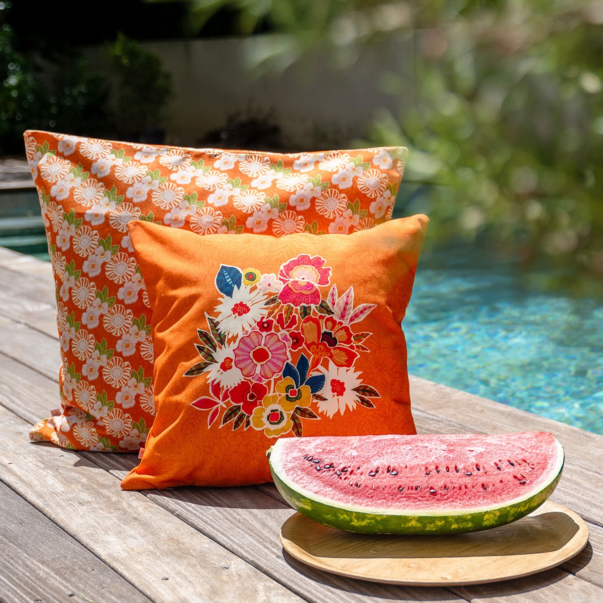 Housse De Coussin D'Extérieur Kimiko Mandarine