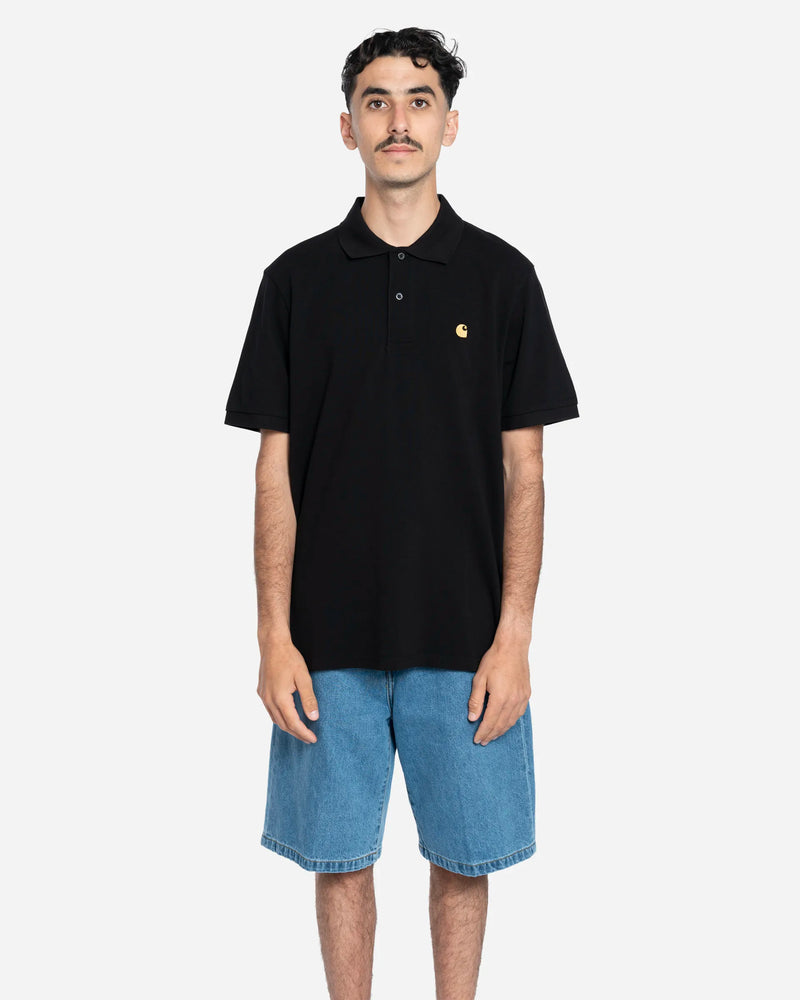 Carhartt Wip - Polo de manga corta Chase Pique - Blanco/Oro