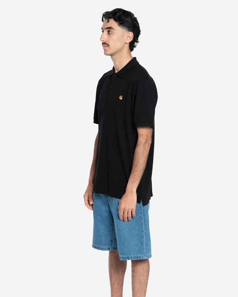 Carhartt Wip - Polo de manga corta Chase Pique - Blanco/Oro