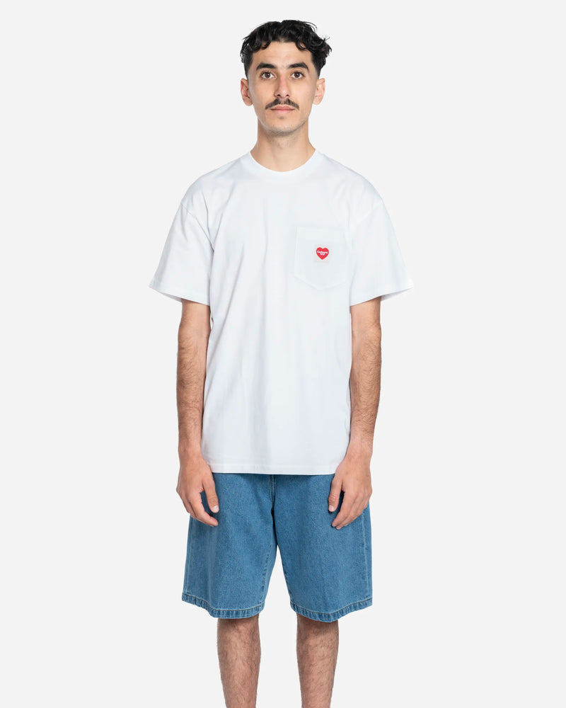 Carhartt Wip - Camiseta Pocket Heart - Blanco/Rojo