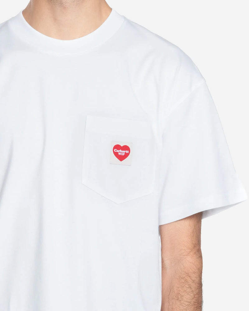 Carhartt Wip - Camiseta Pocket Heart - Blanco/Rojo