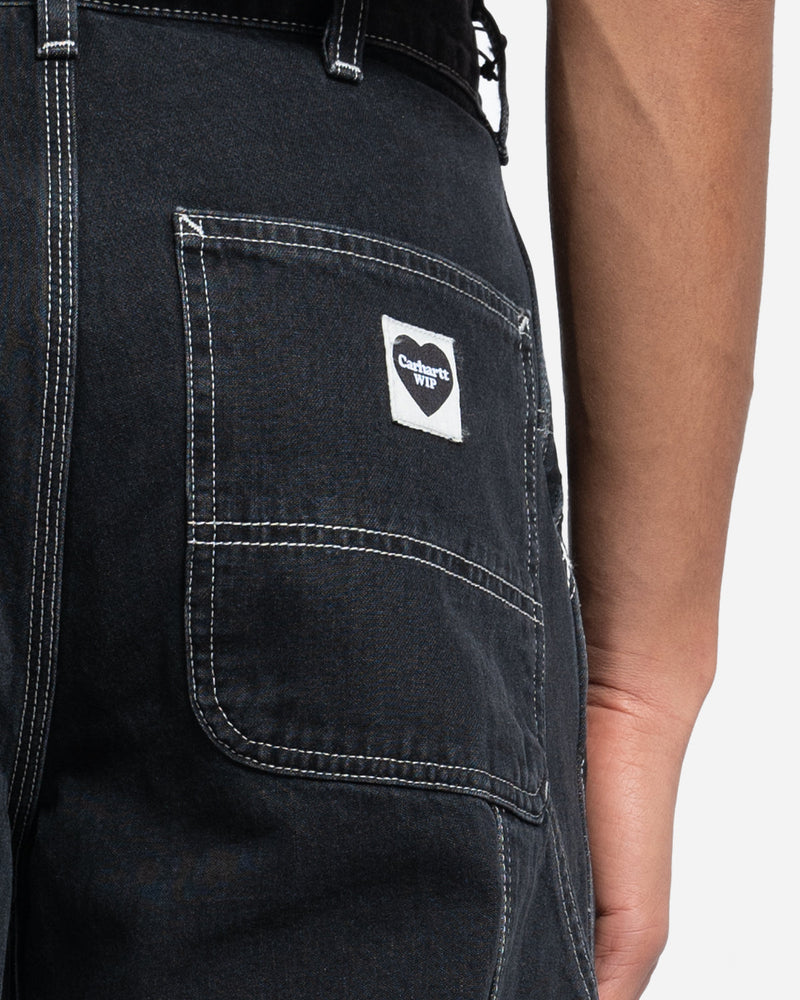 Carhartt Wip - Pantalones hasta la rodilla - Negro, Lavado a la piedra