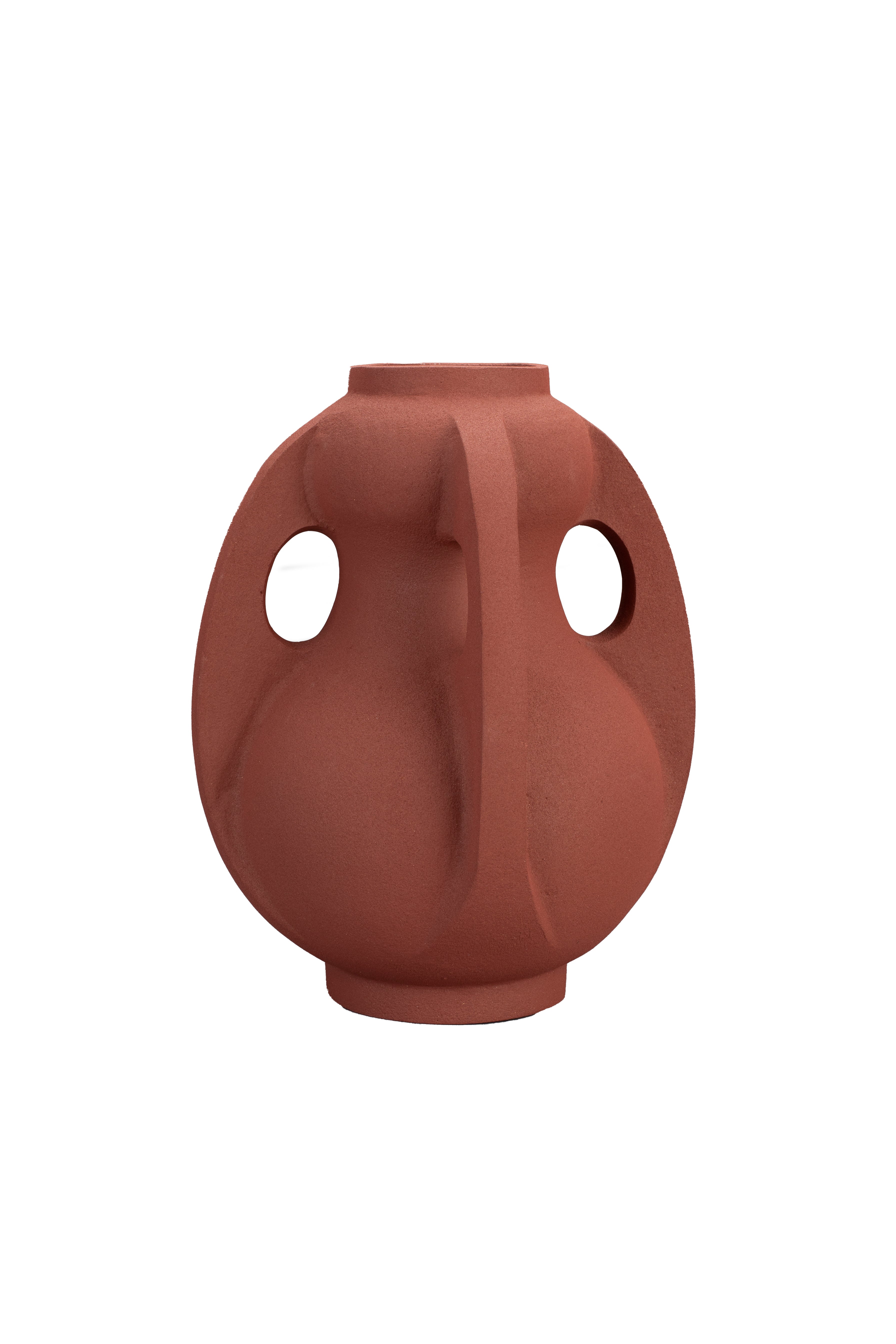Thiago M - Vase - Aluminum - Terracotta Red