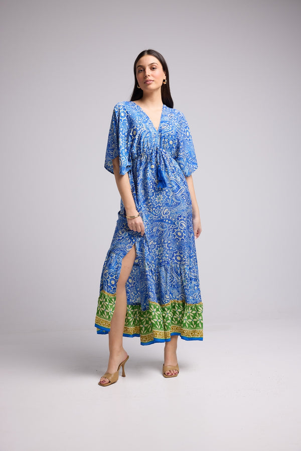 Robe Longue - Ibiza - Bleu Jaune