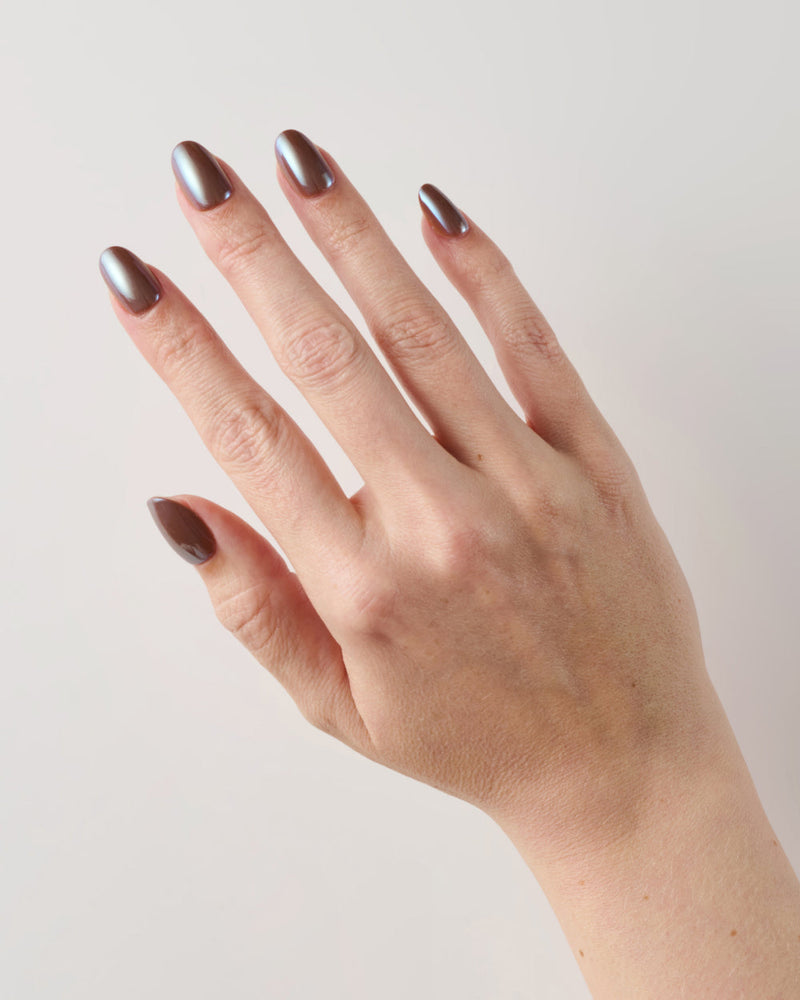 Chrome Chocolate (Moyen, Rond) - Press Ons