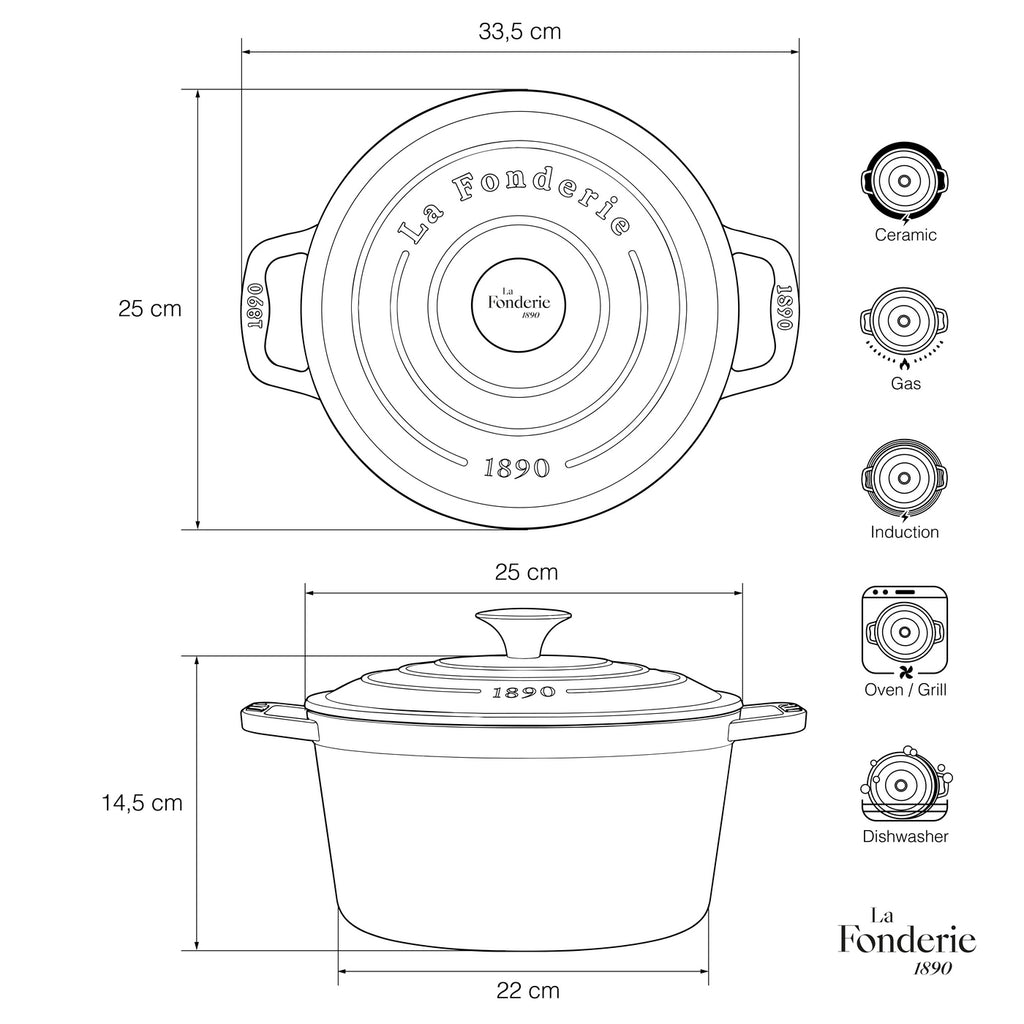 Round Casserole Dish - Cream