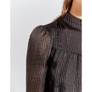 IKKS - Pure Edition Blouse Col Montant En Soie Et Fil Doré - Noir