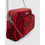 IKKS - Bolso Boxy The Lover Efecto Pony Cebra Negro Y Rojo - Bermellón