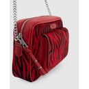 IKKS - Black And Red Zebra Pony Effect Boxy The Lover Bag - Vermilion