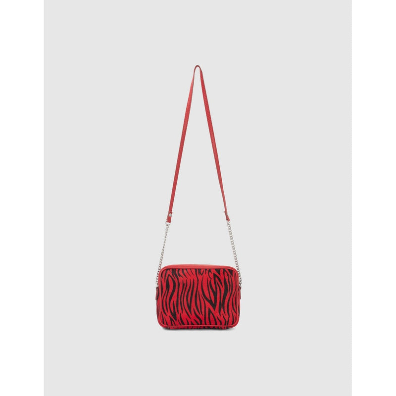 IKKS - Black And Red Zebra Pony Effect Boxy The Lover Bag - Vermilion