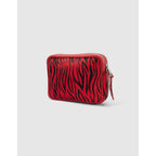 IKKS - Bolso Boxy The Lover Efecto Pony Cebra Negro Y Rojo - Bermellón