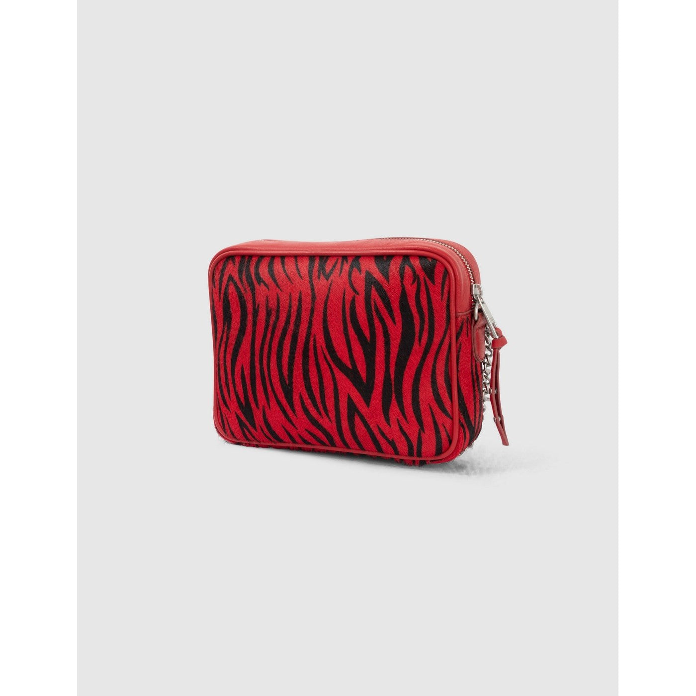 IKKS - Bolso Boxy The Lover Efecto Pony Cebra Negro Y Rojo - Bermellón