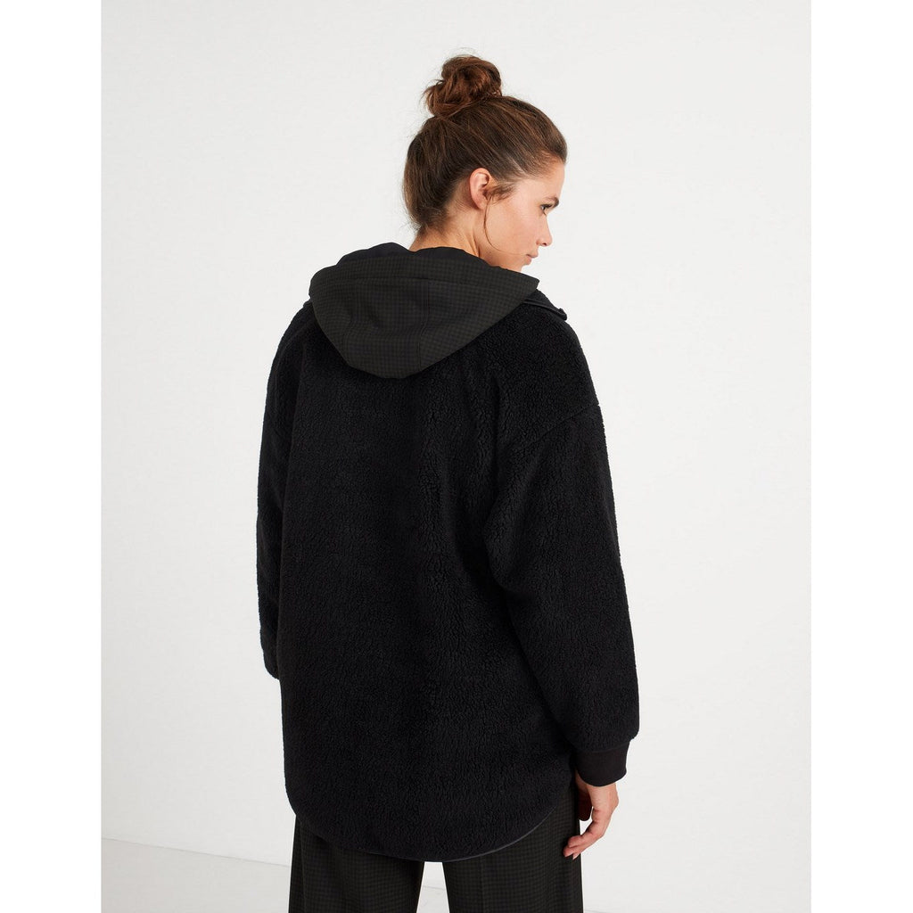 IKKS - Chaqueta Negra Sherpa Con Cuello Camionero Y Capucha I.Code - Negro